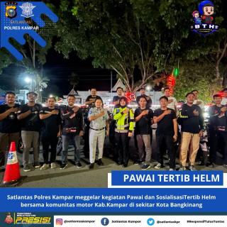 Satlantas Polres Kampar Gelar NSR Dengan Tema Budaya Tertib Berlalu Lintas Agar Tercipta Pemilu Yang